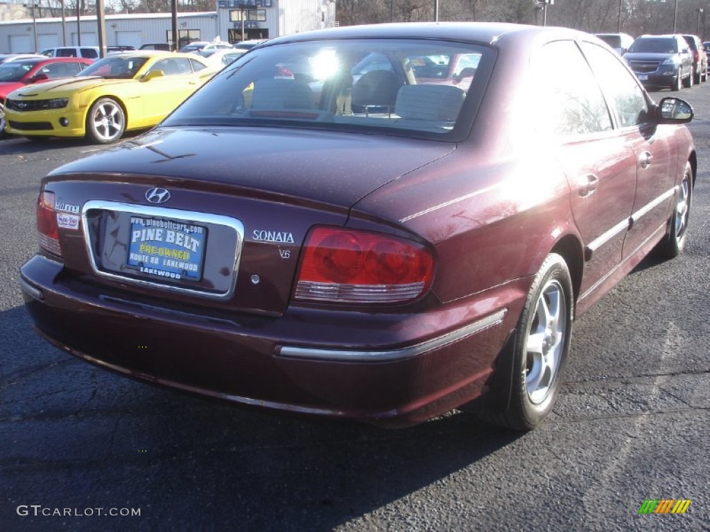 2005 Sonata GLS V6 - Ruby Red / Beige photo #4