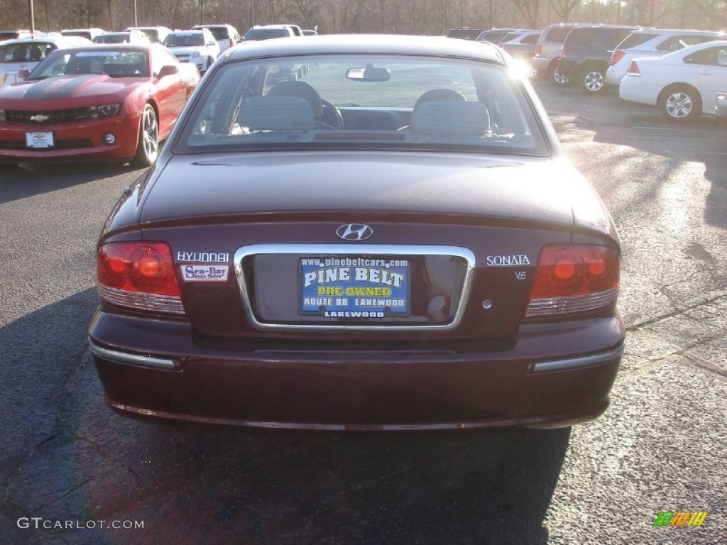 2005 Sonata GLS V6 - Ruby Red / Beige photo #5