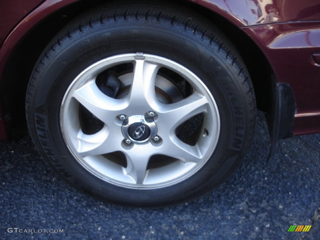 2005 Sonata GLS V6 - Ruby Red / Beige photo #8