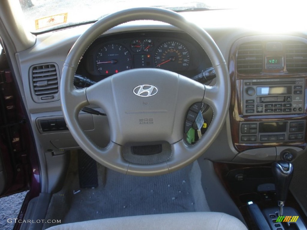 2005 Sonata GLS V6 - Ruby Red / Beige photo #13