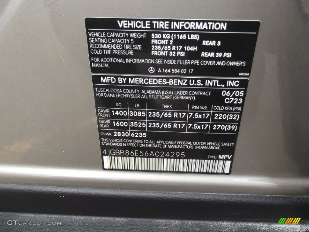 2006 ML Color Code 723 for Pewter Metallic Photo #77437648