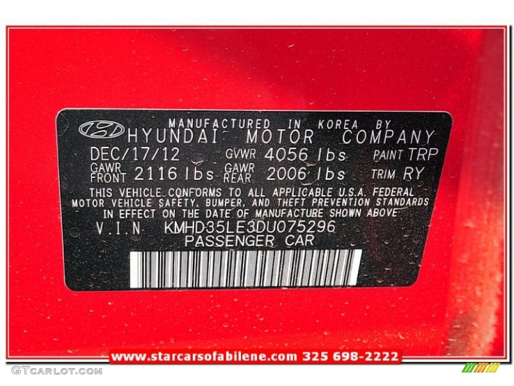 2013 Elantra GT - Volcanic Red / Black photo #12
