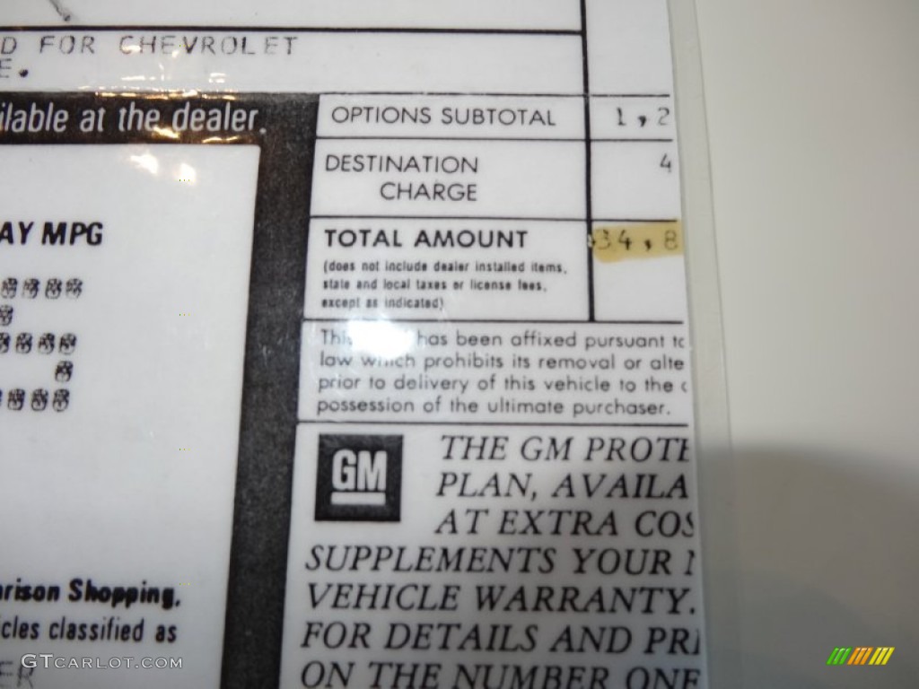1987 Chevrolet Corvette Convertible Window Sticker Photos