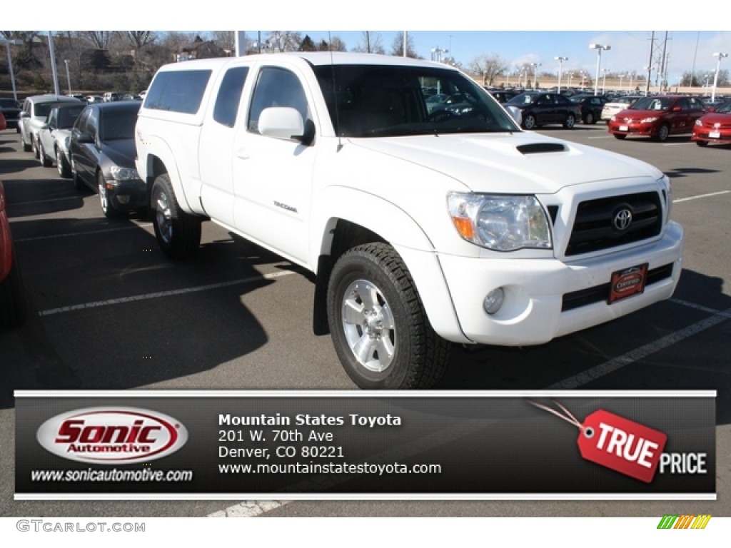 2008 Tacoma V6 TRD Sport Access Cab 4x4 - Super White / Graphite Gray photo #1