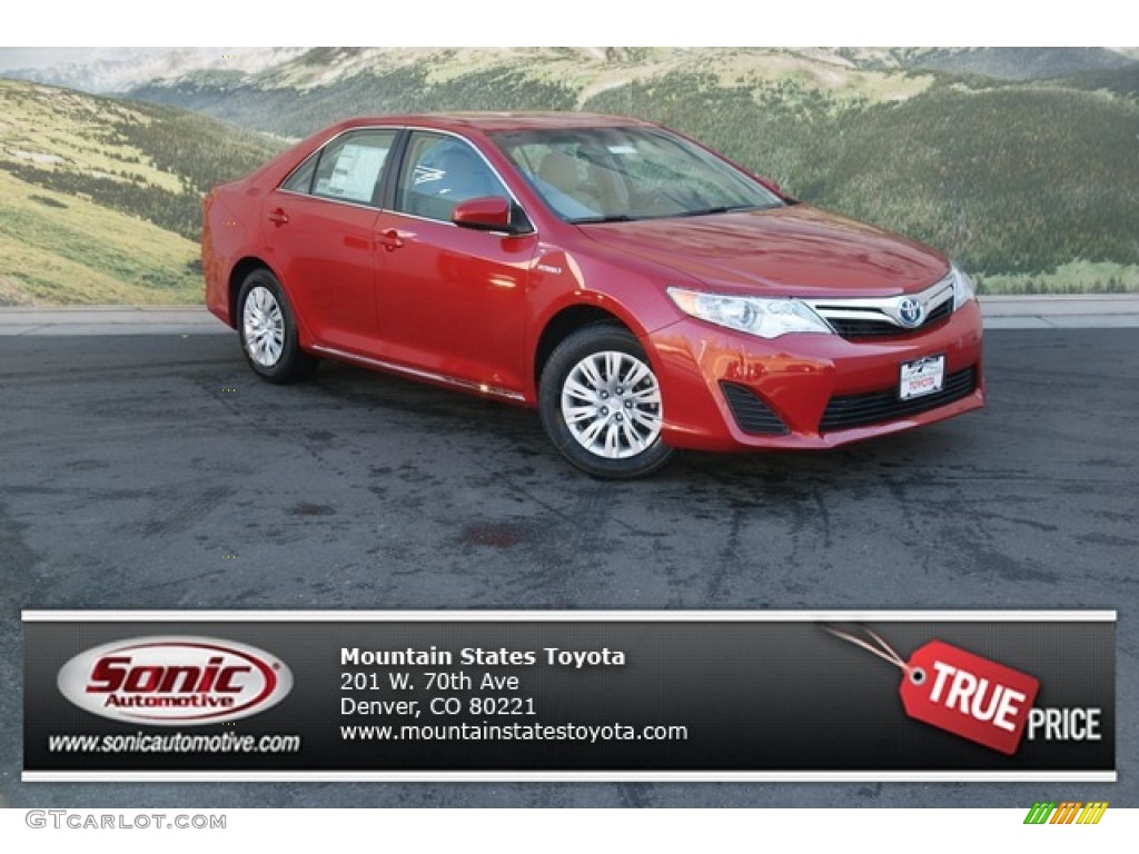 2013 Camry Hybrid LE - Barcelona Red Metallic / Ivory photo #1