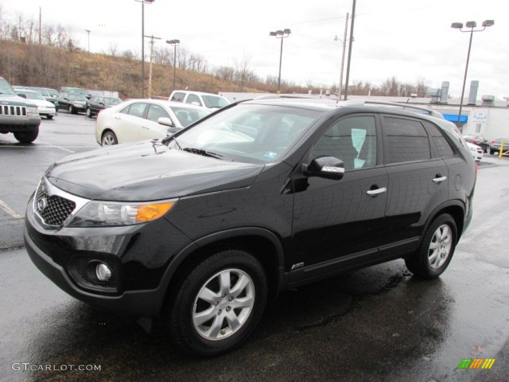 2011 Sorento LX AWD - Ebony Black / Black photo #6