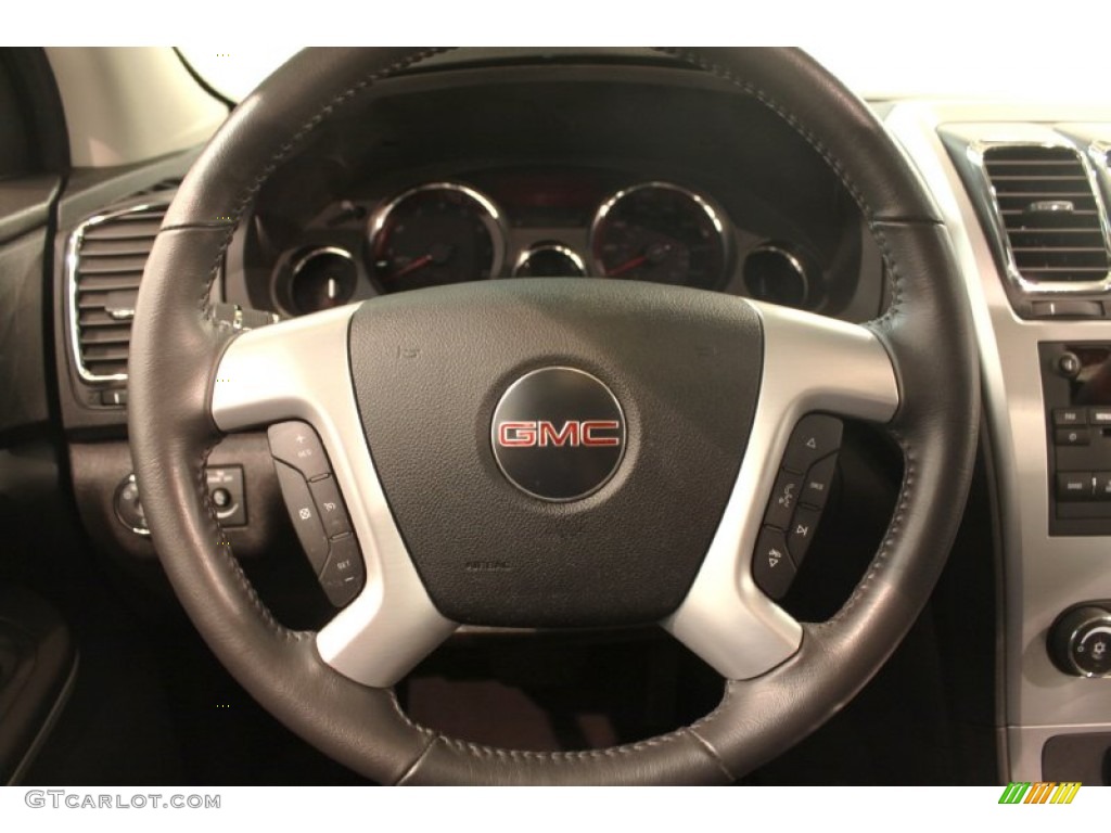 2010 GMC Acadia SLE Ebony Steering Wheel Photo #77441613