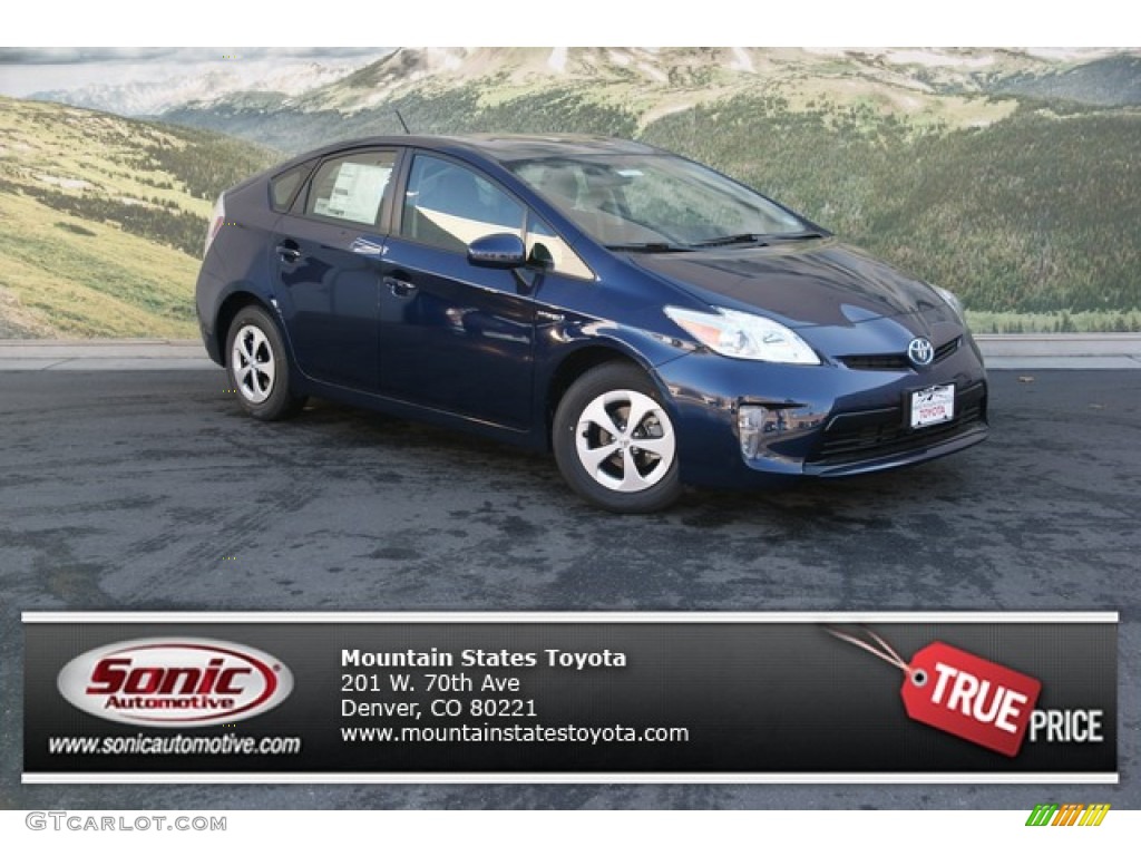 2013 Prius Three Hybrid - Nautical Blue Metallic / Dark Gray photo #1