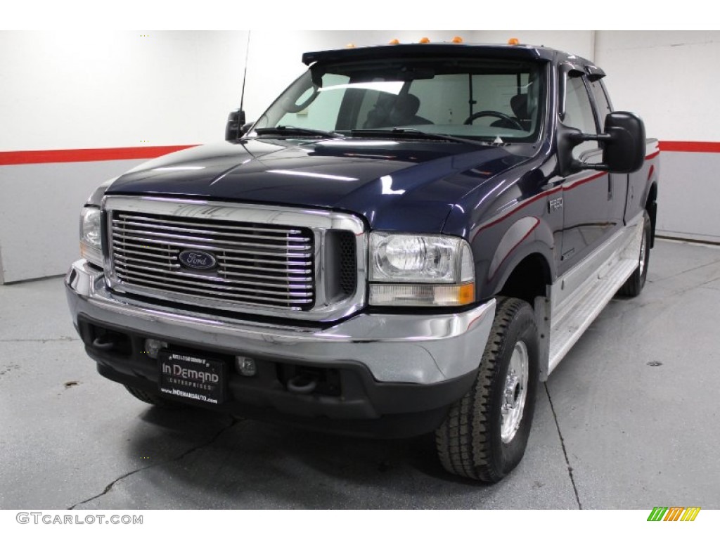 2003 F250 Super Duty XLT SuperCab 4x4 - True Blue Metallic / Dark Flint Grey photo #5