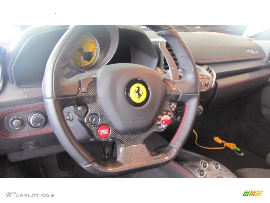 2010 Ferrari 458 Italia Charcoal Steering Wheel Photo #77450598