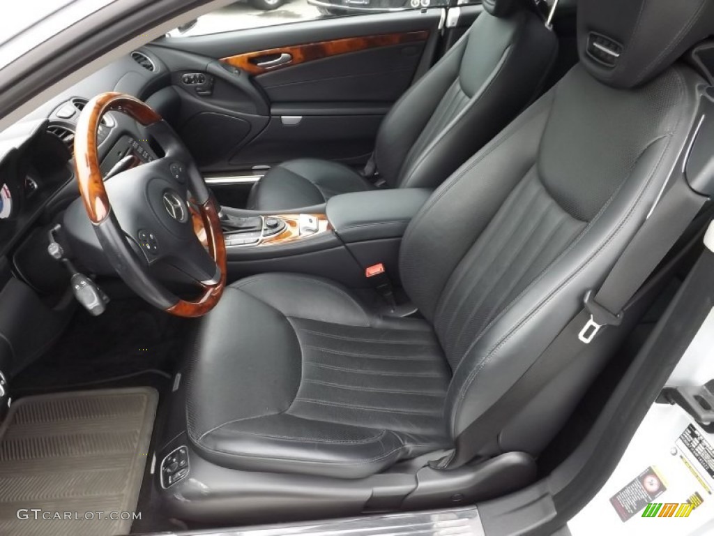 Black Interior 2009 Mercedes-Benz SL 550 Roadster Photo #77453076