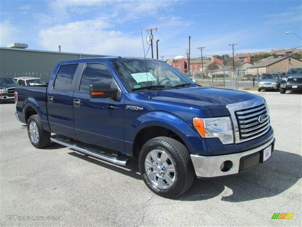 2010 F150 XLT SuperCrew - Dark Blue Pearl Metallic / Medium Stone photo #1