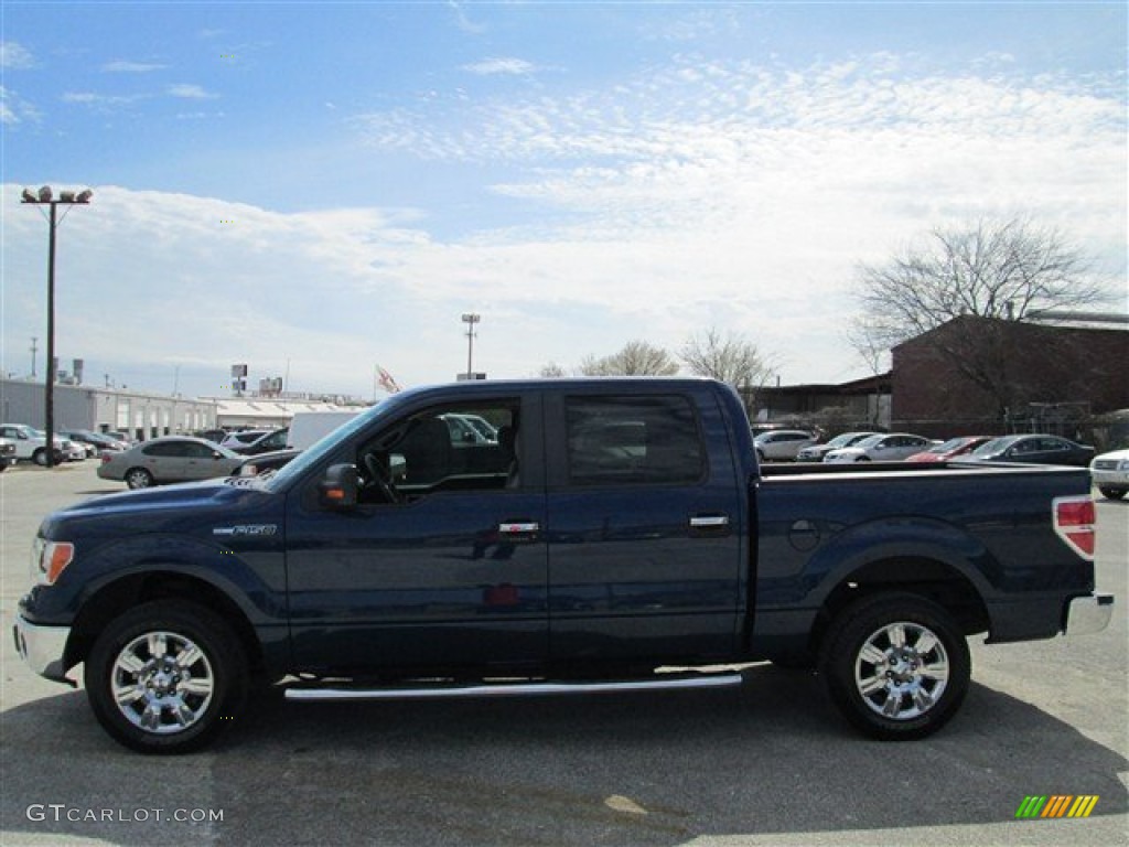 2010 F150 XLT SuperCrew - Dark Blue Pearl Metallic / Medium Stone photo #5