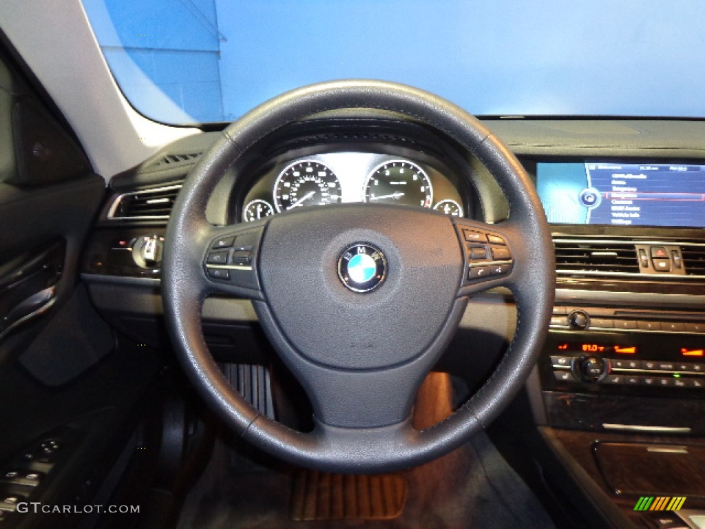 2011 BMW 7 Series 750i xDrive Sedan Black Nappa Leather Steering Wheel Photo #77455907