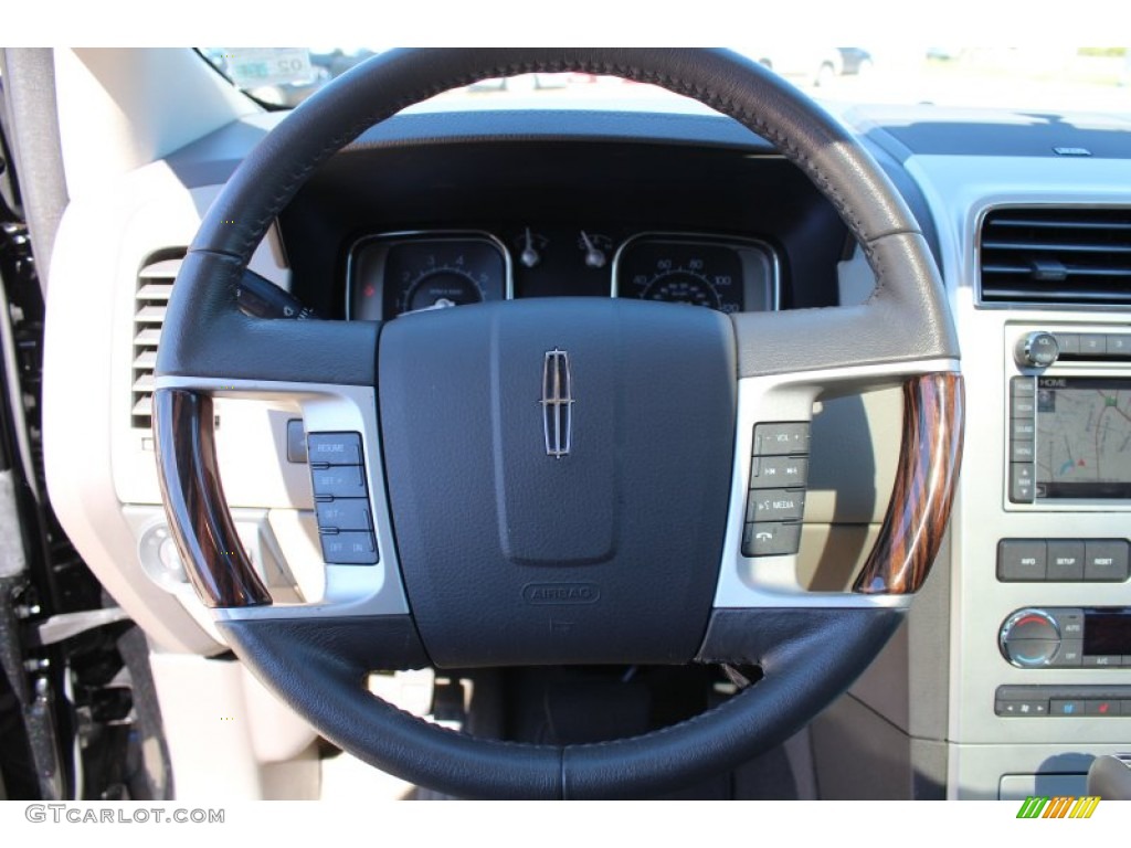 2010 Lincoln MKX FWD Medium Light Stone Steering Wheel Photo #77457150
