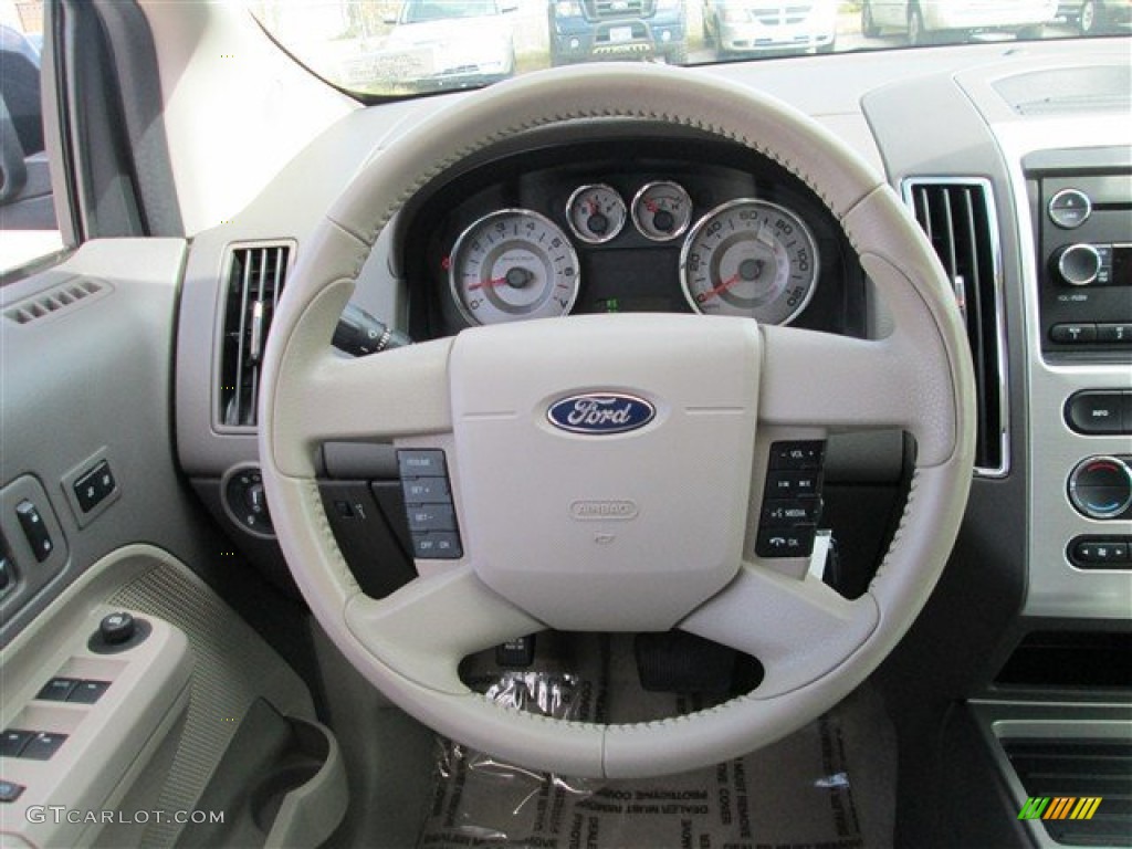 2010 Ford Edge Limited Medium Light Stone Steering Wheel Photo #77457203