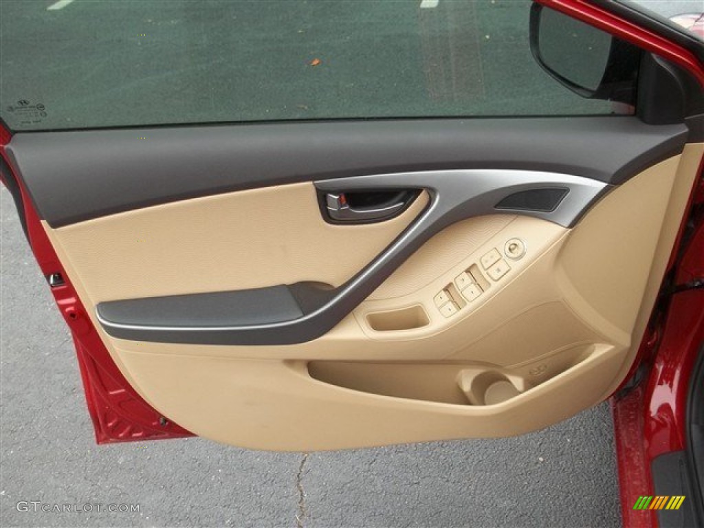 2013 Hyundai Elantra Limited Beige Door Panel Photo #77457915