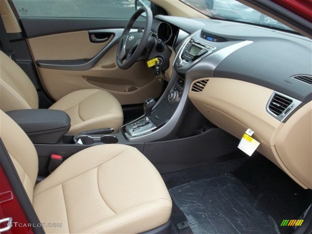 Beige Interior 2013 Hyundai Elantra Limited Photo #77458017