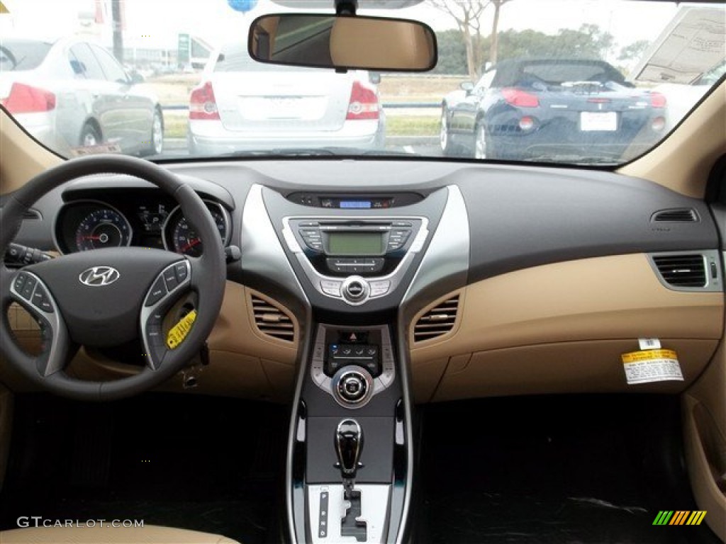 2013 Hyundai Elantra Limited Beige Dashboard Photo #77458042