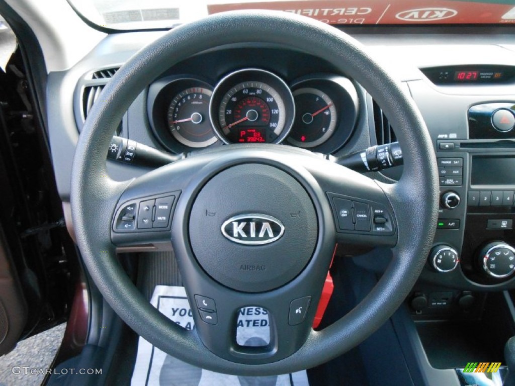 2010 Kia Forte EX Coffee Steering Wheel Photo #77458275