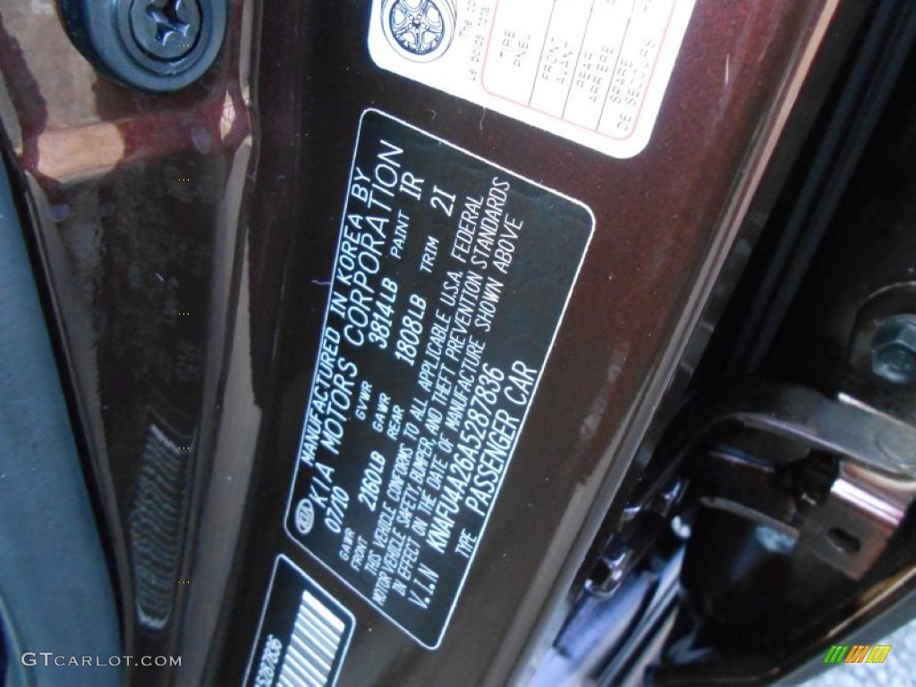 2010 Forte Color Code IR for Dark Cherry Photo #77458338
