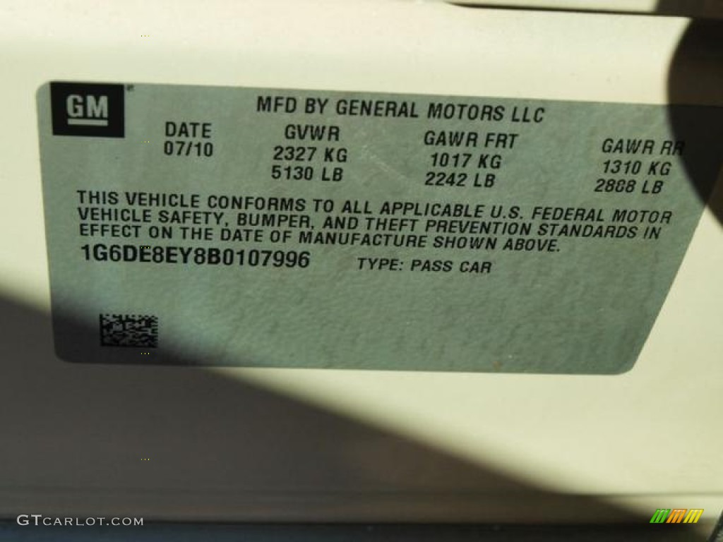2011 Cadillac CTS 3.6 Sport Wagon Info Tag Photo #77465025