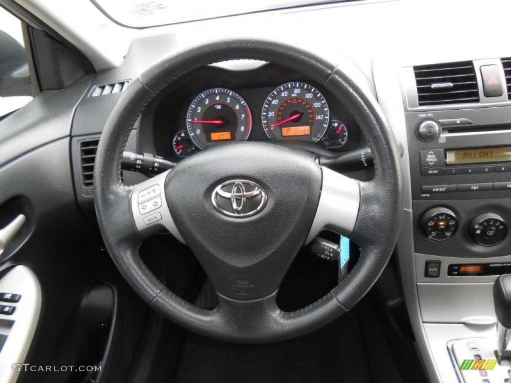 2010 Toyota Corolla S Dark Charcoal Steering Wheel Photo #77465110