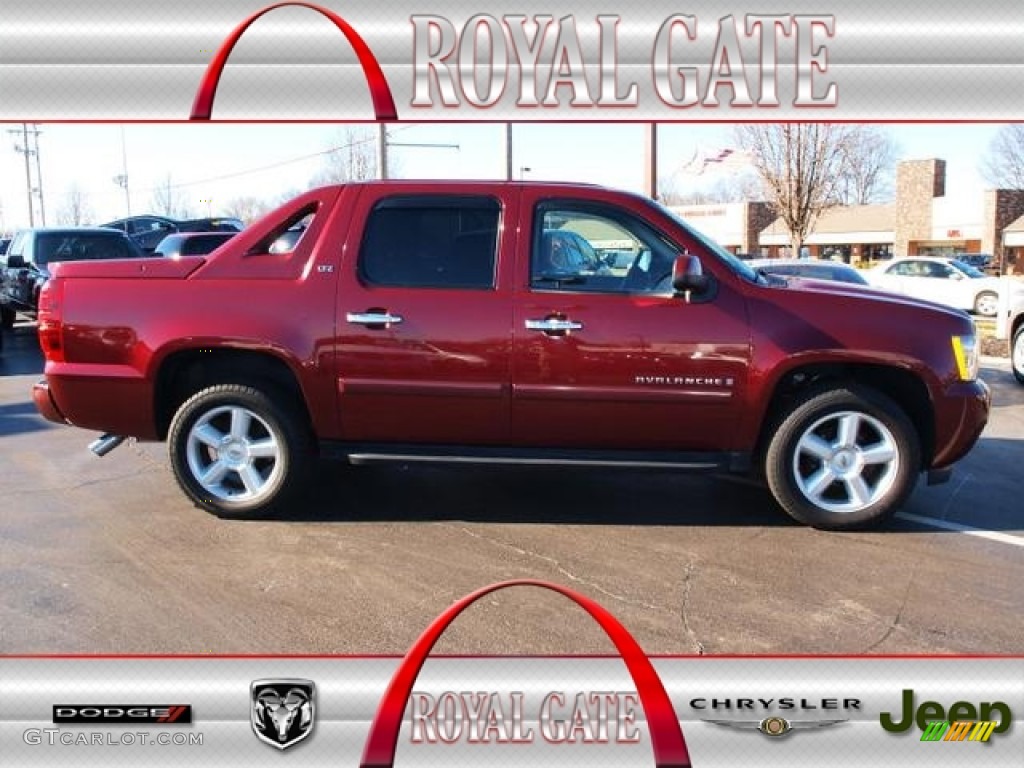 2008 Avalanche LTZ 4x4 - Deep Ruby Red Metallic / Ebony photo #1