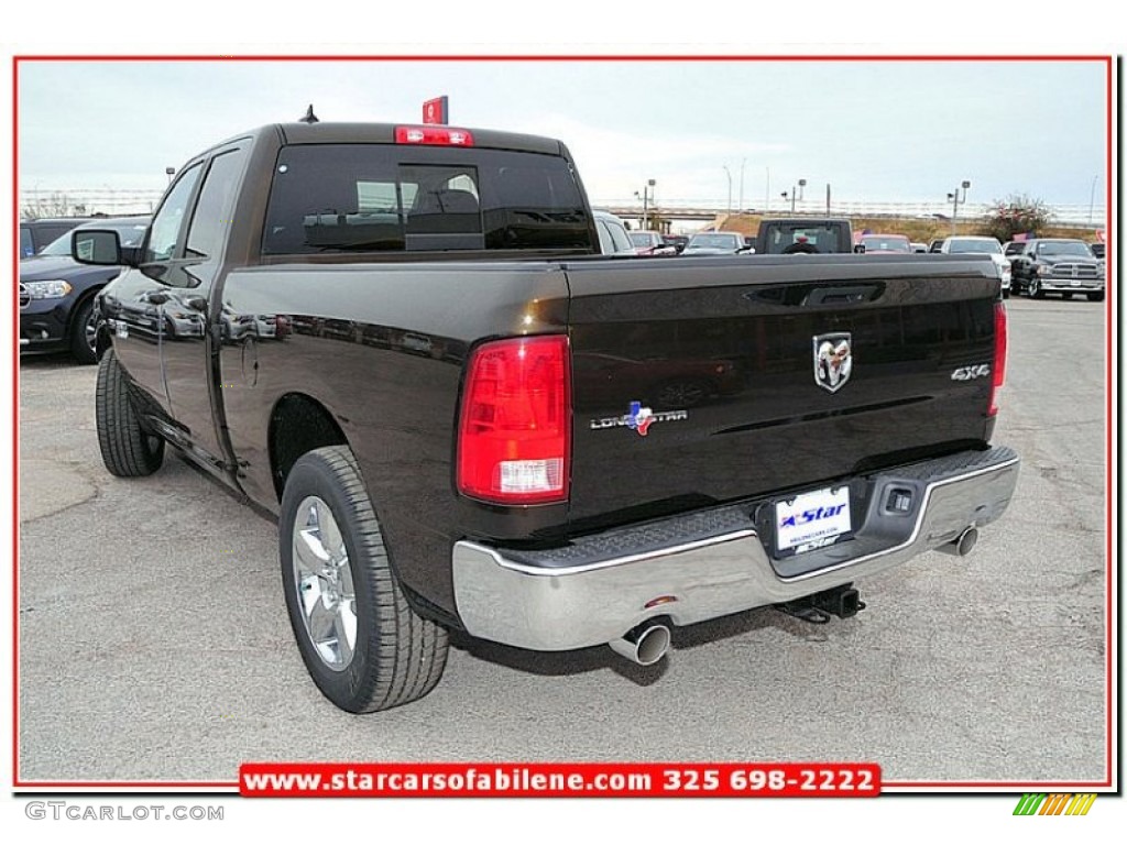 2013 1500 Lone Star Quad Cab 4x4 - Black Gold Pearl / Canyon Brown/Light Frost Beige photo #4