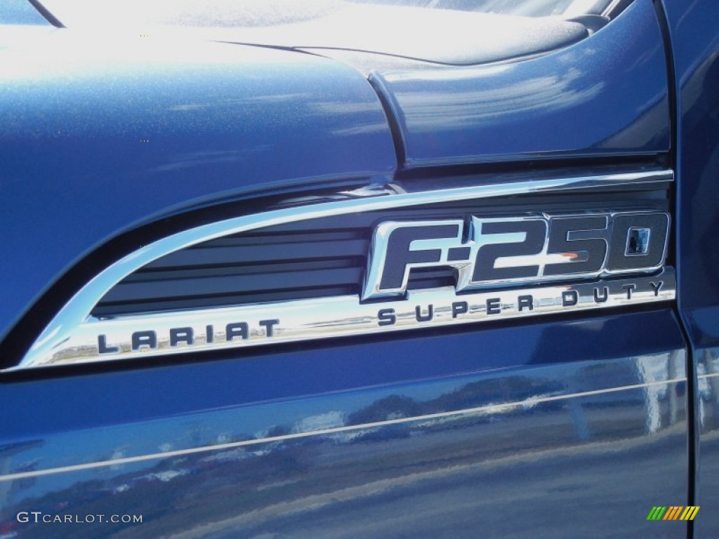2013 F250 Super Duty Lariat Crew Cab - Blue Jeans Metallic / Adobe photo #5
