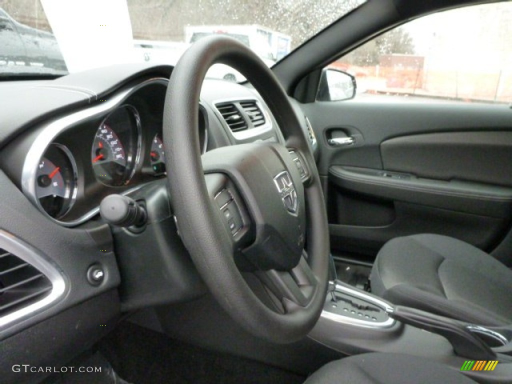 2013 Dodge Avenger SE Black Steering Wheel Photo #77468913