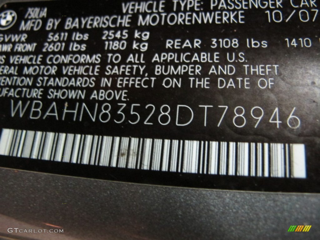 2008 7 Series 750Li Sedan - Sterling Grey Metallic / Black photo #42