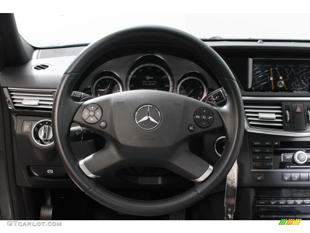 2011 Mercedes-Benz E 350 4Matic Sedan Ash/Dark Grey Steering Wheel Photo #77469326