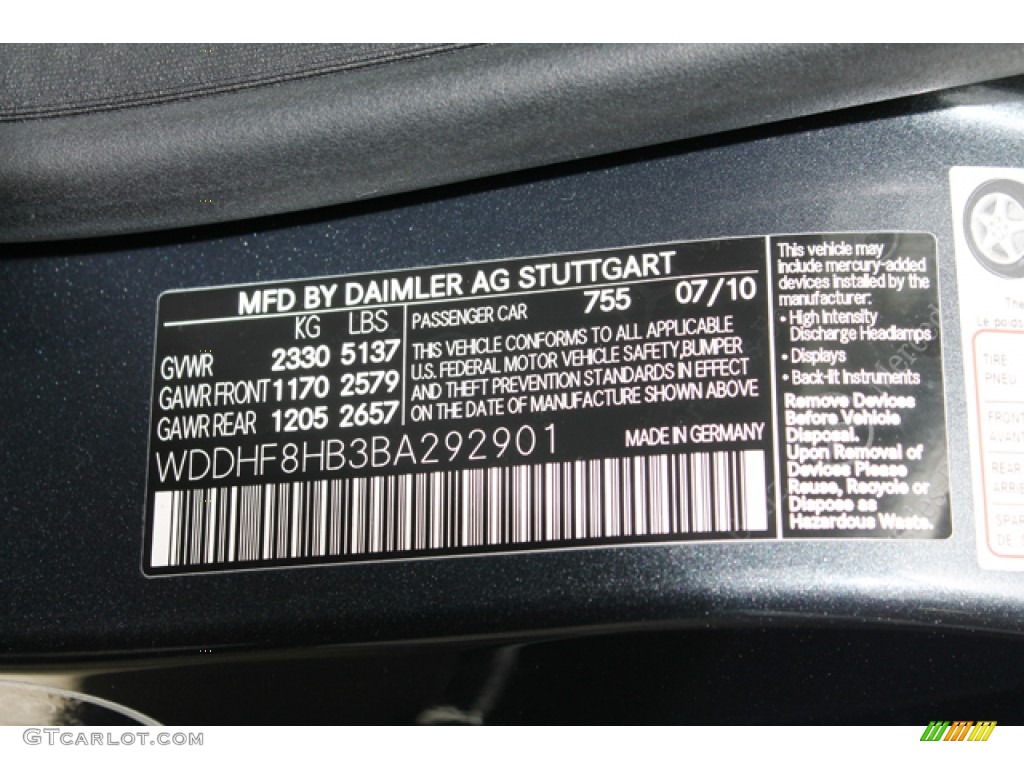 2011 E Color Code 755 for Steel Grey Metallic Photo #77469792