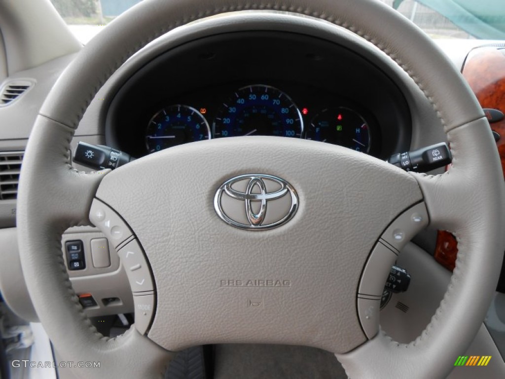 2008 Toyota Sienna XLE Stone Steering Wheel Photo #77470155