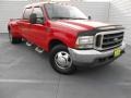 Red 2002 Ford F350 Super Duty XLT Crew Cab Dually