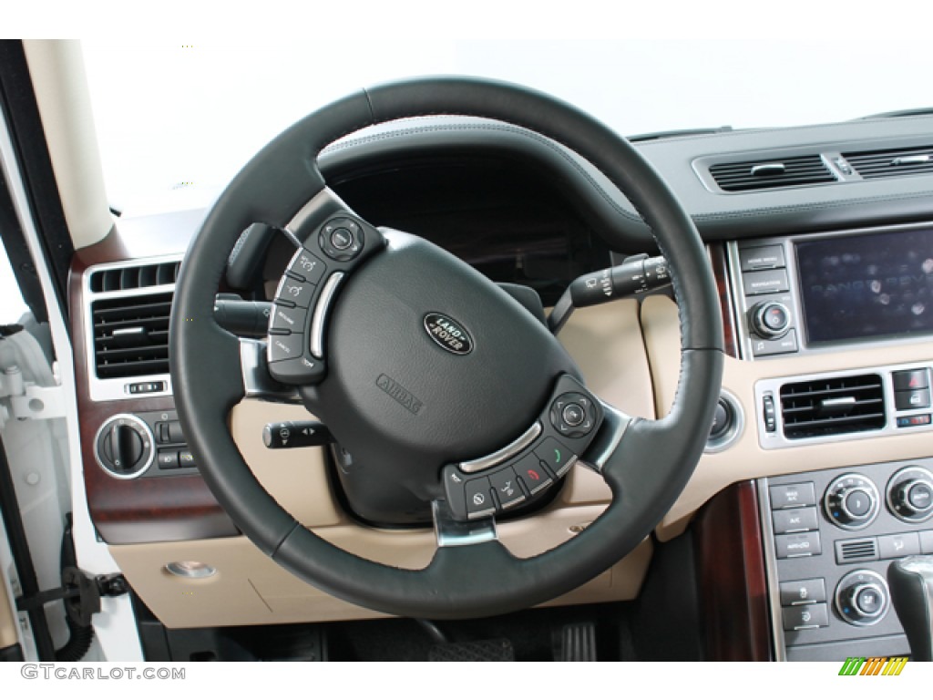 2011 Land Rover Range Rover HSE Tan/Jet Steering Wheel Photo #77471610