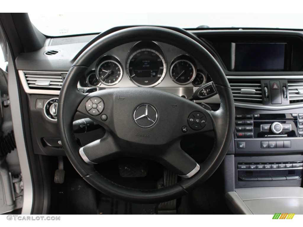2011 Mercedes-Benz E 350 4Matic Sedan Black Steering Wheel Photo #77471970