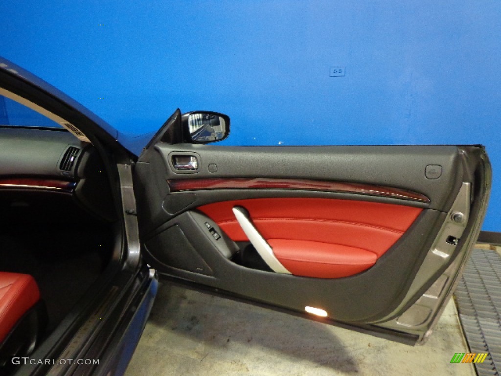 2010 Infiniti G 37 Convertible Monaco Red Door Panel Photo #77472171
