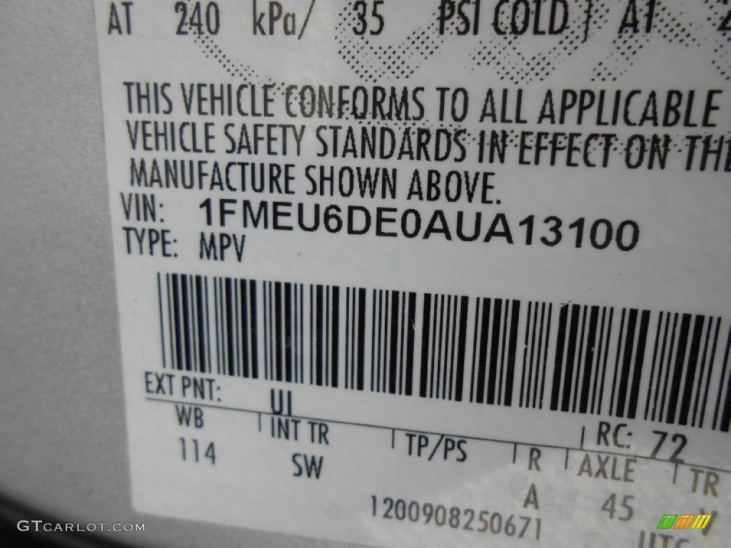 2010 Explorer XLT - Brilliant Silver Metallic / Black photo #43