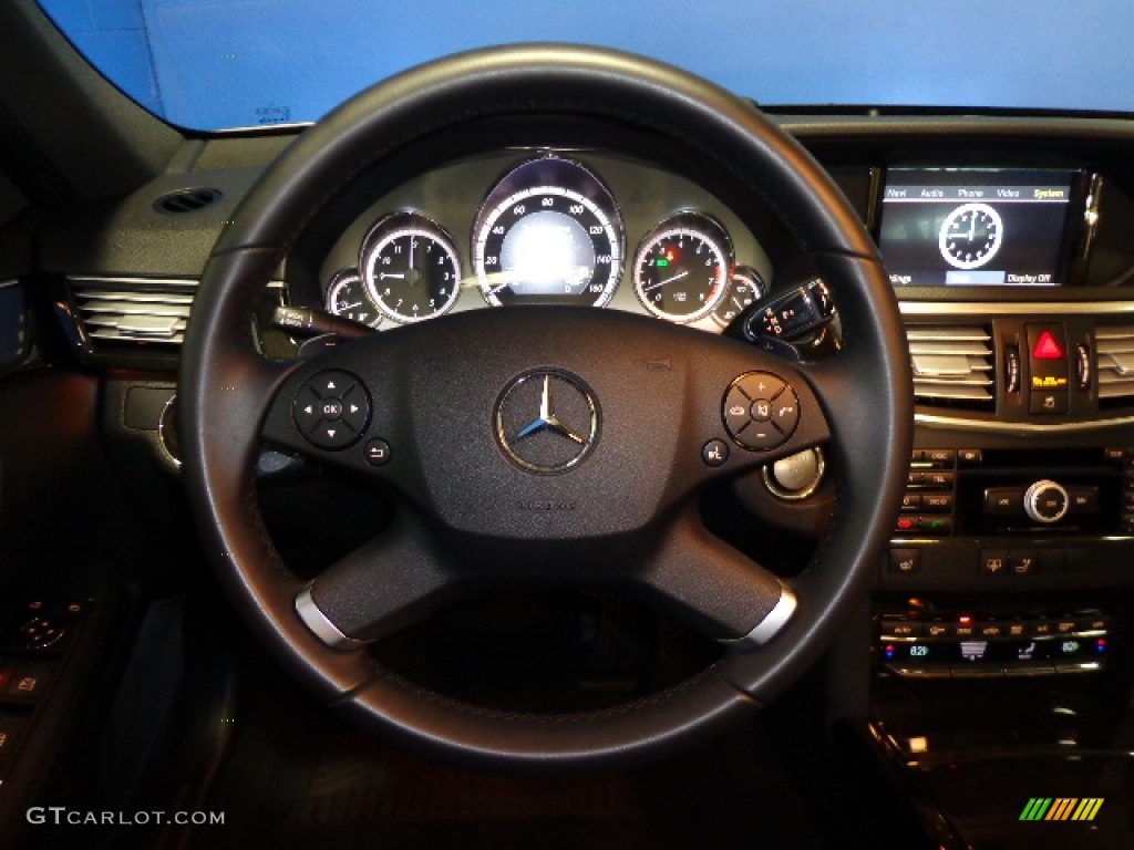 2010 Mercedes-Benz E 350 4Matic Sedan Black Steering Wheel Photo #77473101