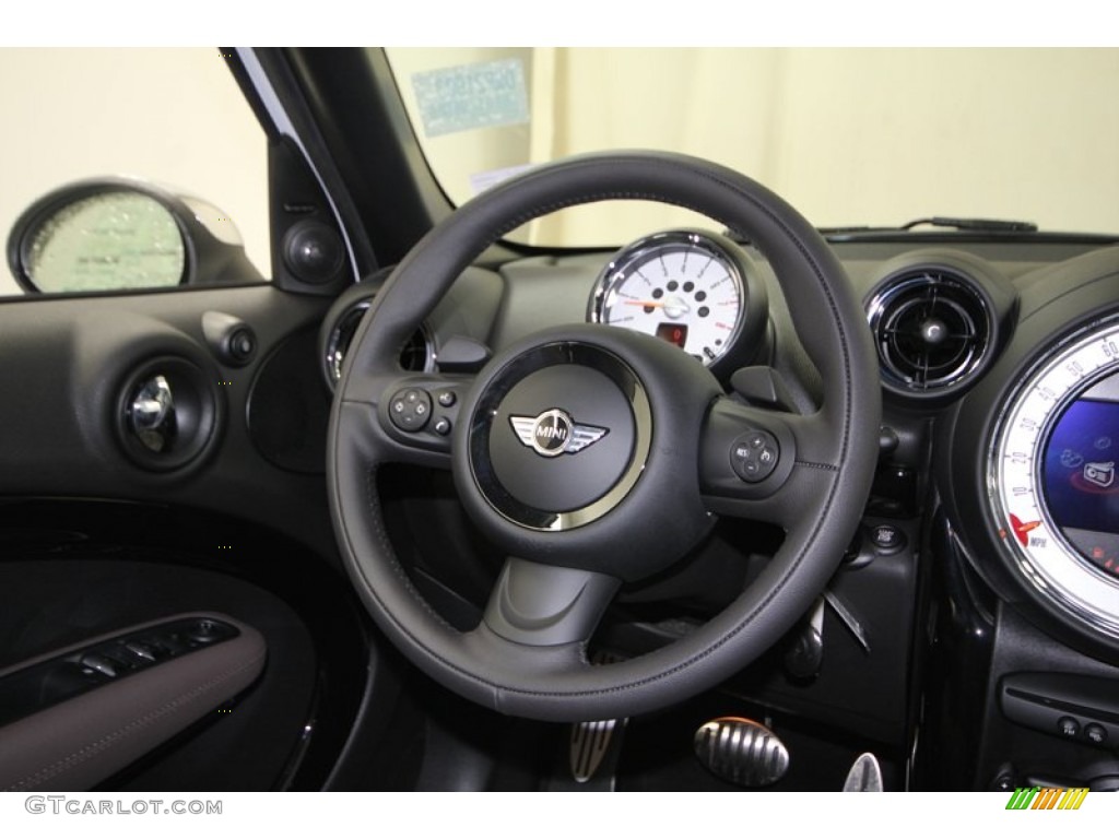 2013 Mini Cooper S Countryman Light Coffee Lounge Leather Steering Wheel Photo #77476166
