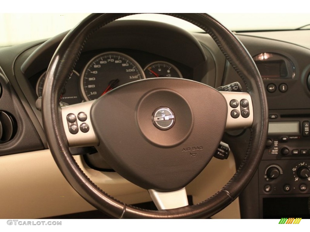 2005 Pontiac Grand Prix GT Sedan Parchment/Dark Pewter Steering Wheel Photo #77476667