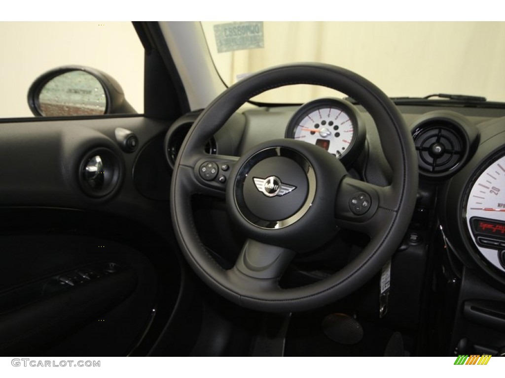 2013 Mini Cooper Countryman Carbon Black Steering Wheel Photo #77476751