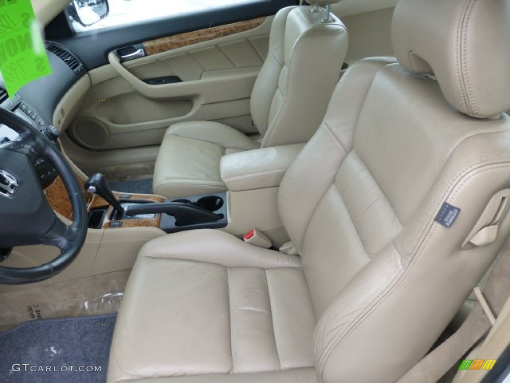 Ivory Interior 2005 Honda Accord EX V6 Coupe Photo #77484665
