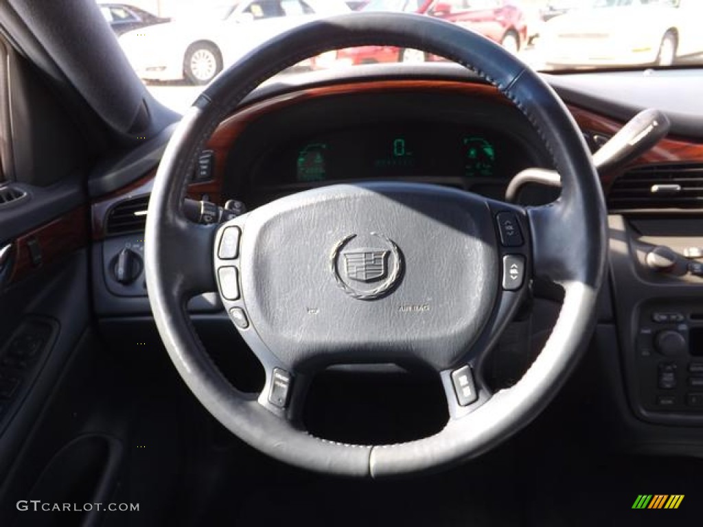 2005 Cadillac DeVille Sedan Midnight Blue Steering Wheel Photo #77485301