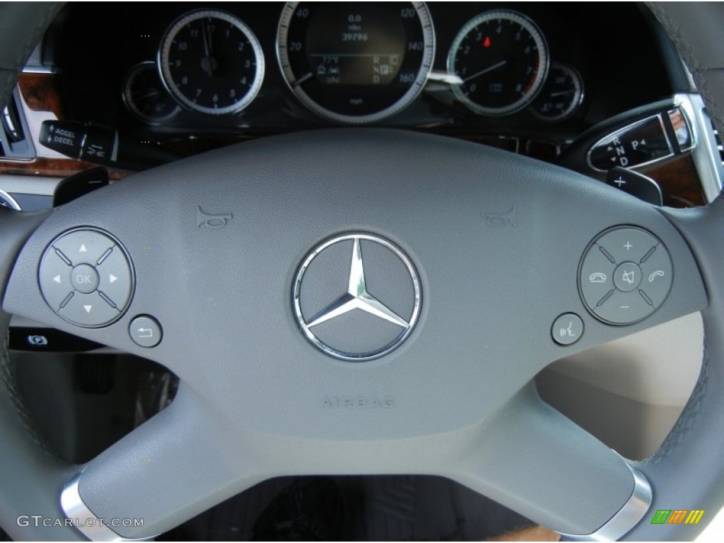 2010 Mercedes-Benz E 350 Sedan Ash Gray Steering Wheel Photo #77485364