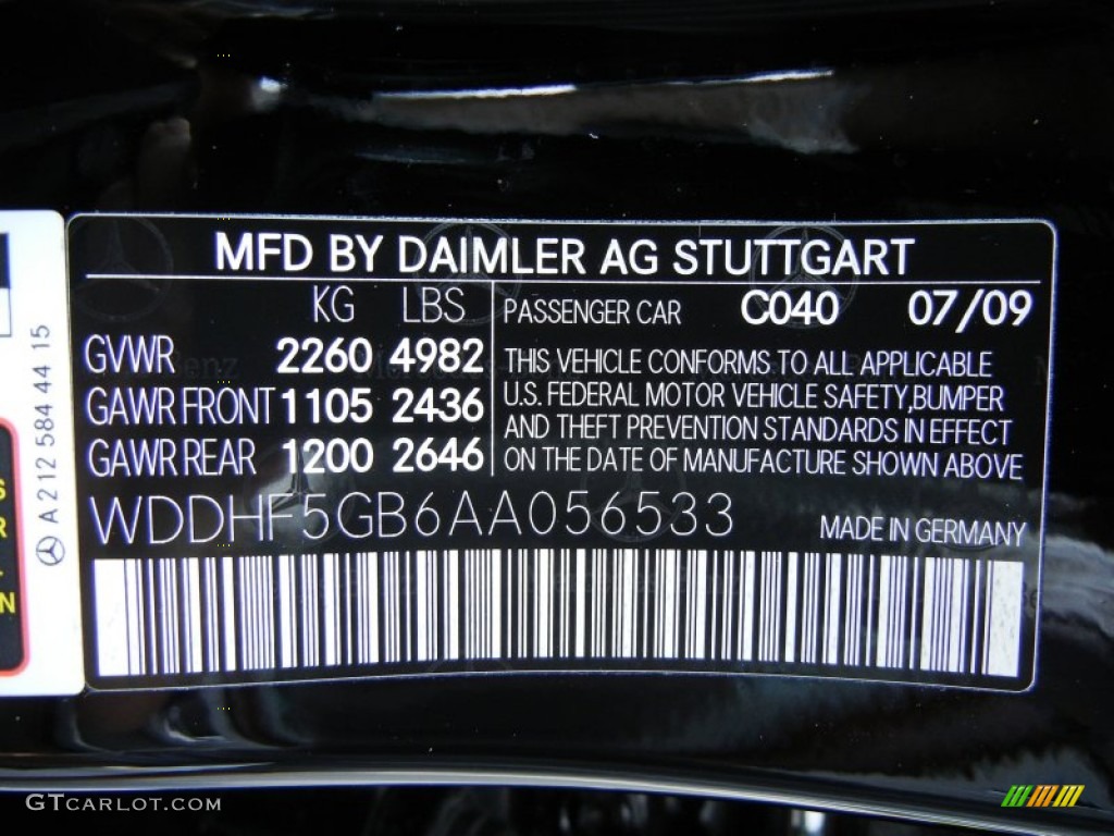 2010 E Color Code 040 for Black Photo #77485465