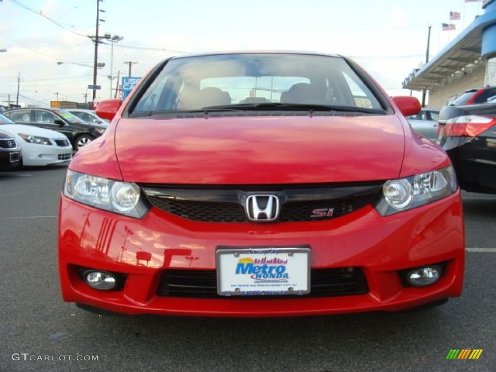 2009 Civic Si Sedan - Rallye Red / Black photo #2