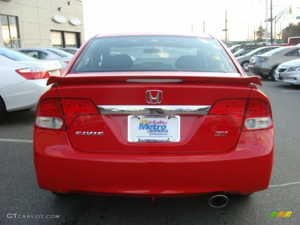 2009 Civic Si Sedan - Rallye Red / Black photo #5